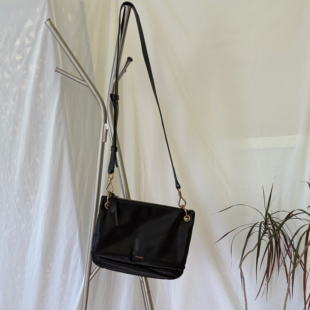 Margot Black Crossbody Bag with Gold Accents